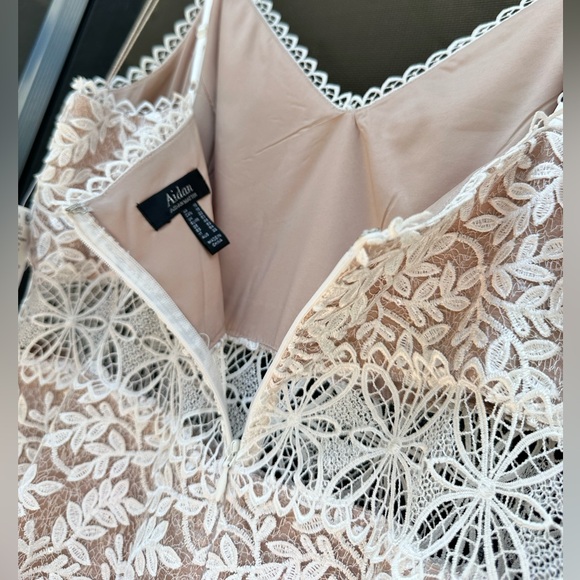 NWT Aidan by Aidan Mattox Lace Overlay Mid Calf Midi Dress - Picture 11 of 11